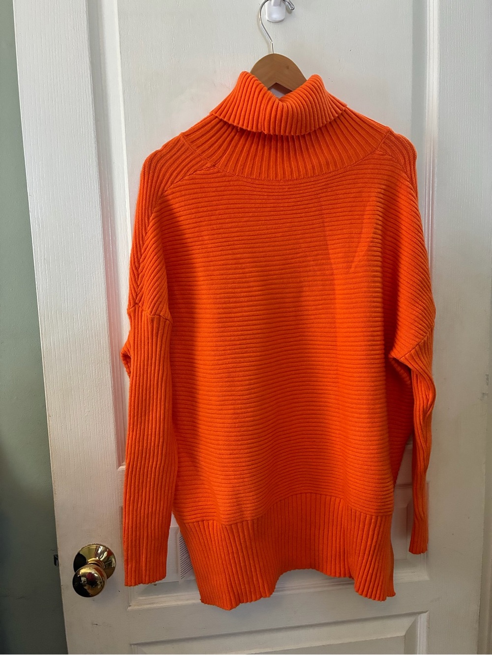 Lillusory Orange Oversized Turtleneck Ribbed Sweater Size Small NWT